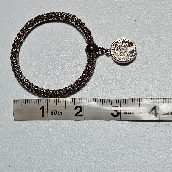 Tree Of Life Family Charm Rose Gold Tone Rope Bracelet Gift Mom Women Jewelry - Picture 3 of 3